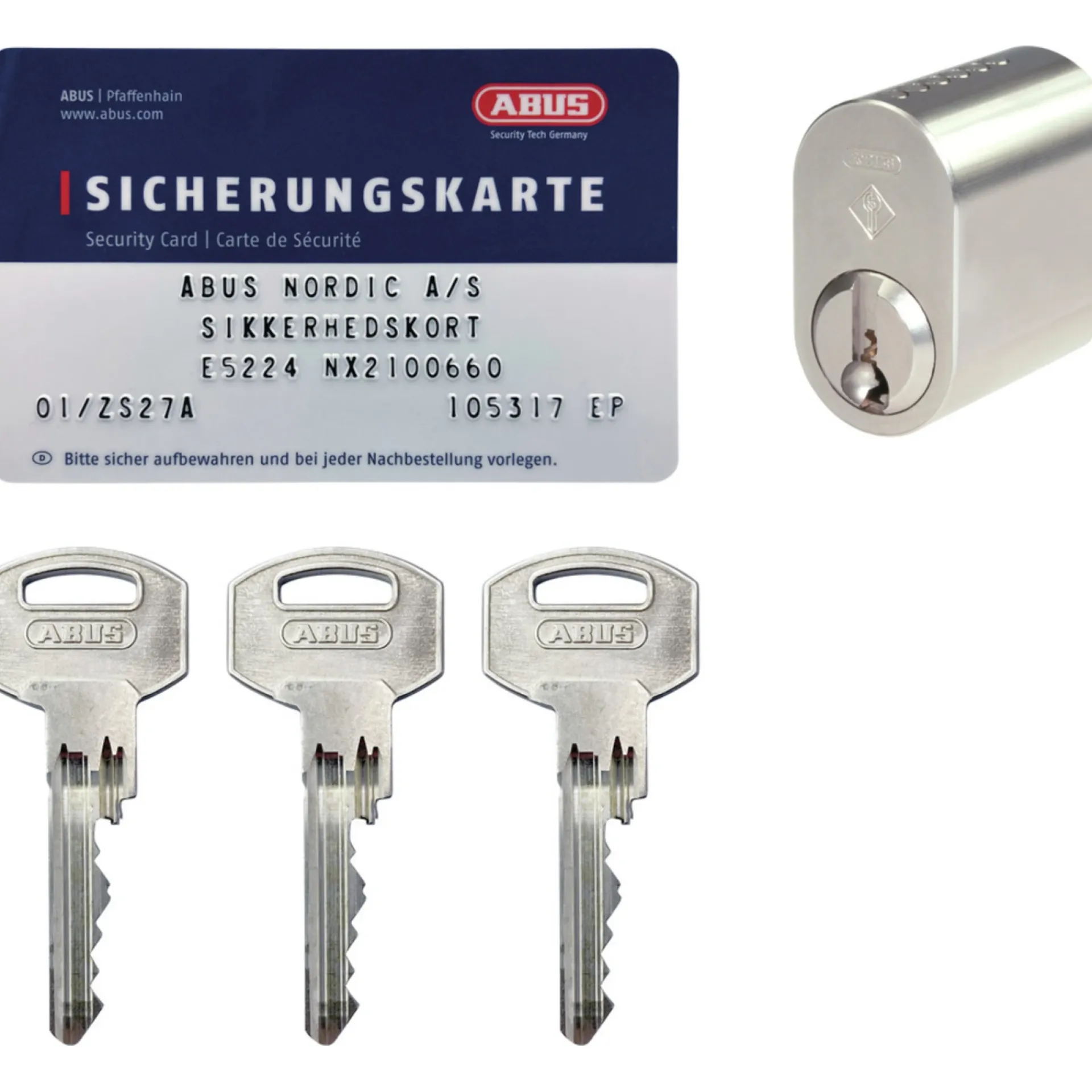 Best Abus NX21 N1L457-2 CYLINDERRING NIKKEL SÆT