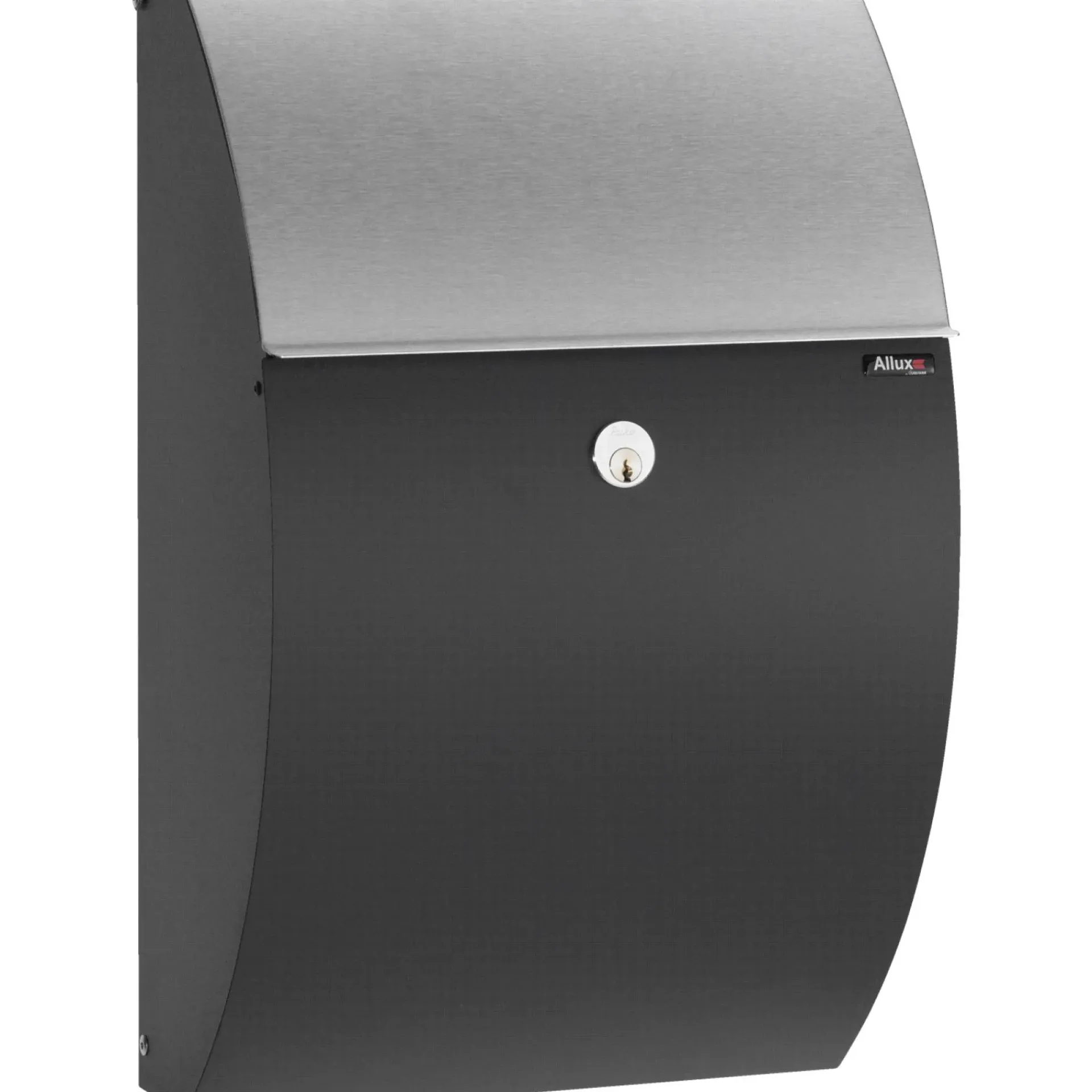 Clearance Allux 7000 POSTKASSE SORT/RUSTFRIT STÅL
