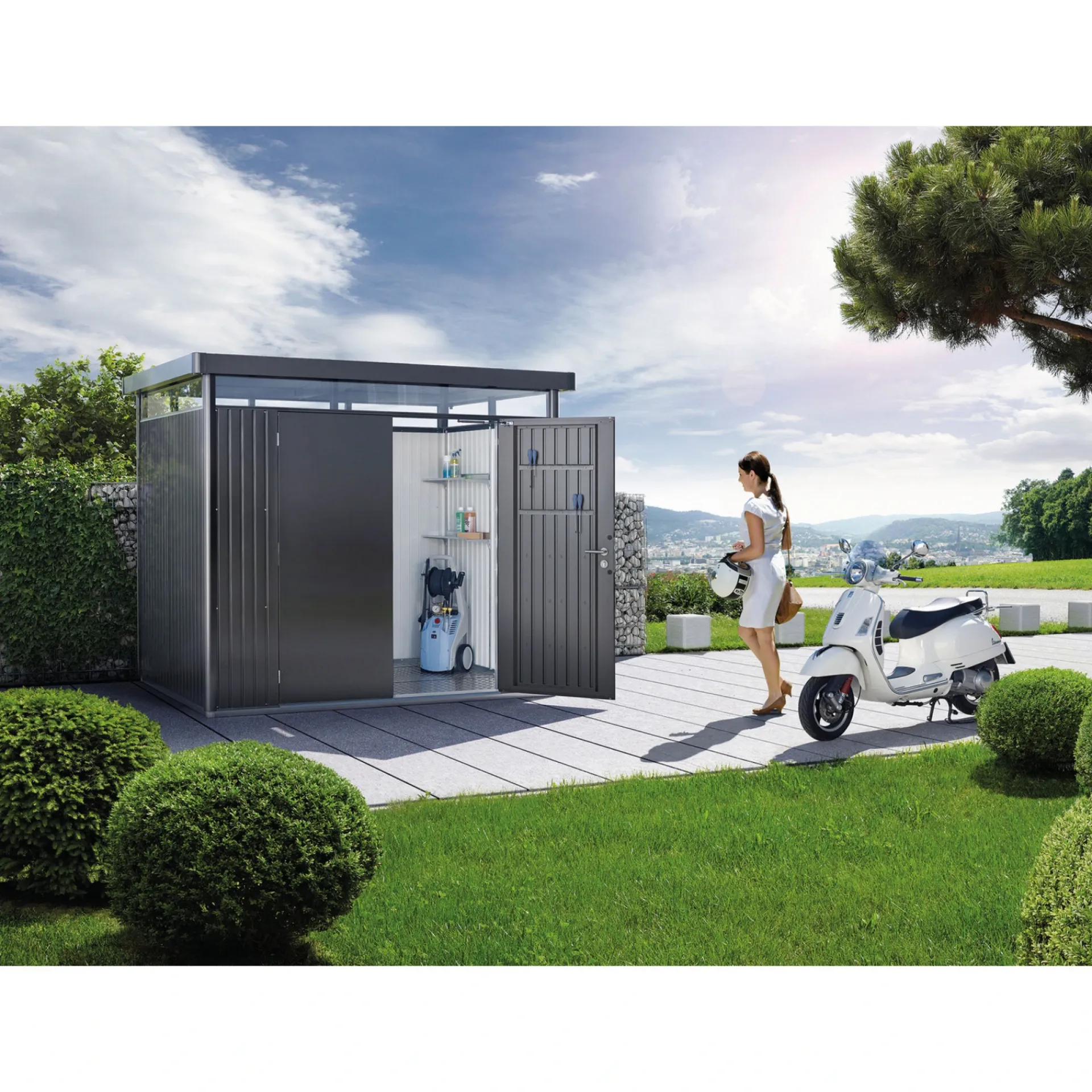 Best Biohort HIGHLINE H1 REDSKABSRUM MØRKEGRÅ METALLIC 4,26 M2