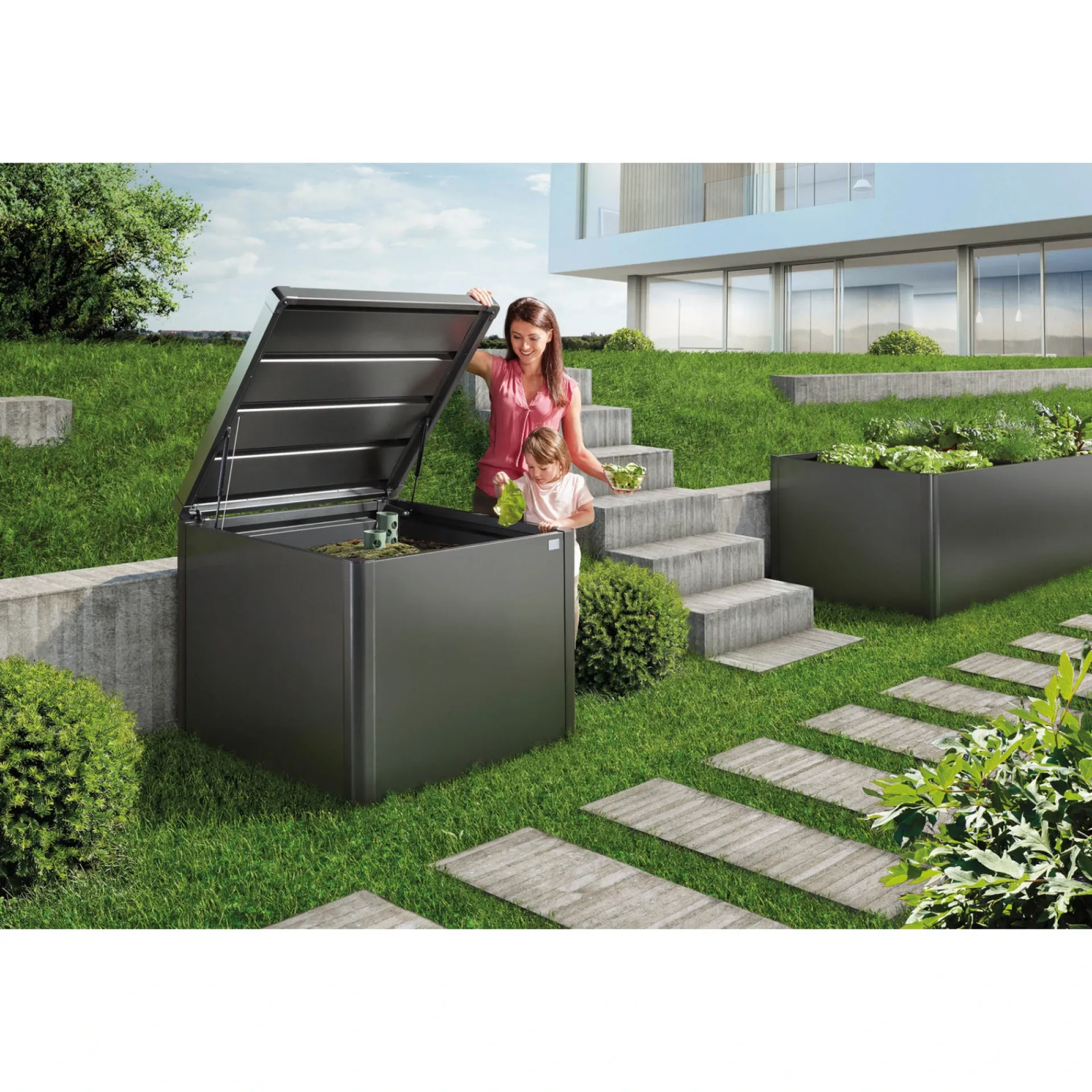 Best Biohort MONAMI KOMPOSTBEHOLDER MØRKEGRÅ METALLIC 1,04 M2