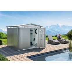 Best Biohort PANORAMA P4 REDSKABSRUM SØLV METALLIC 7,59 M2