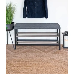 Online Boliginteriør BOLIGINTERIØR BÆNK SORT/GRÅ 34 X 100 CM