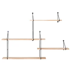 New Boliginteriør BOLIGINTERIØR HYLDESYSTEM SORT/NATUR 62 X 17.50 X 99 CM