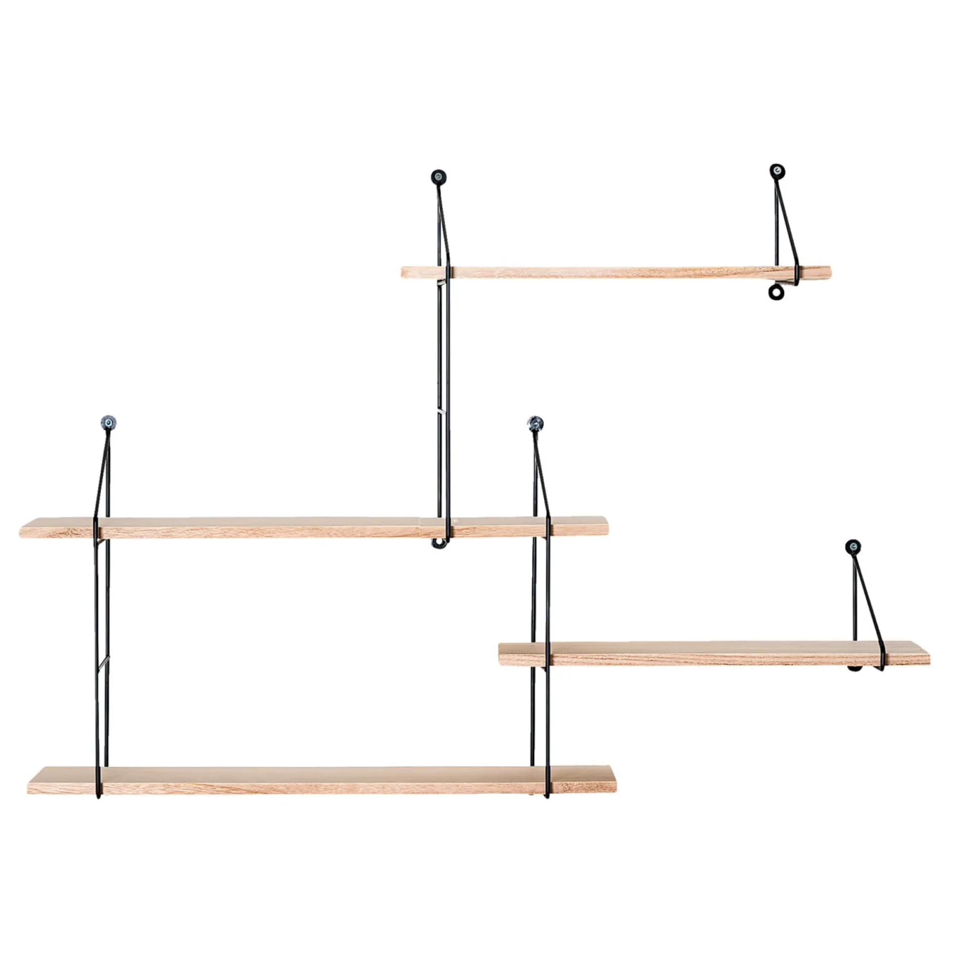 New Boliginteriør BOLIGINTERIØR HYLDESYSTEM SORT/NATUR 62 X 17.50 X 99 CM