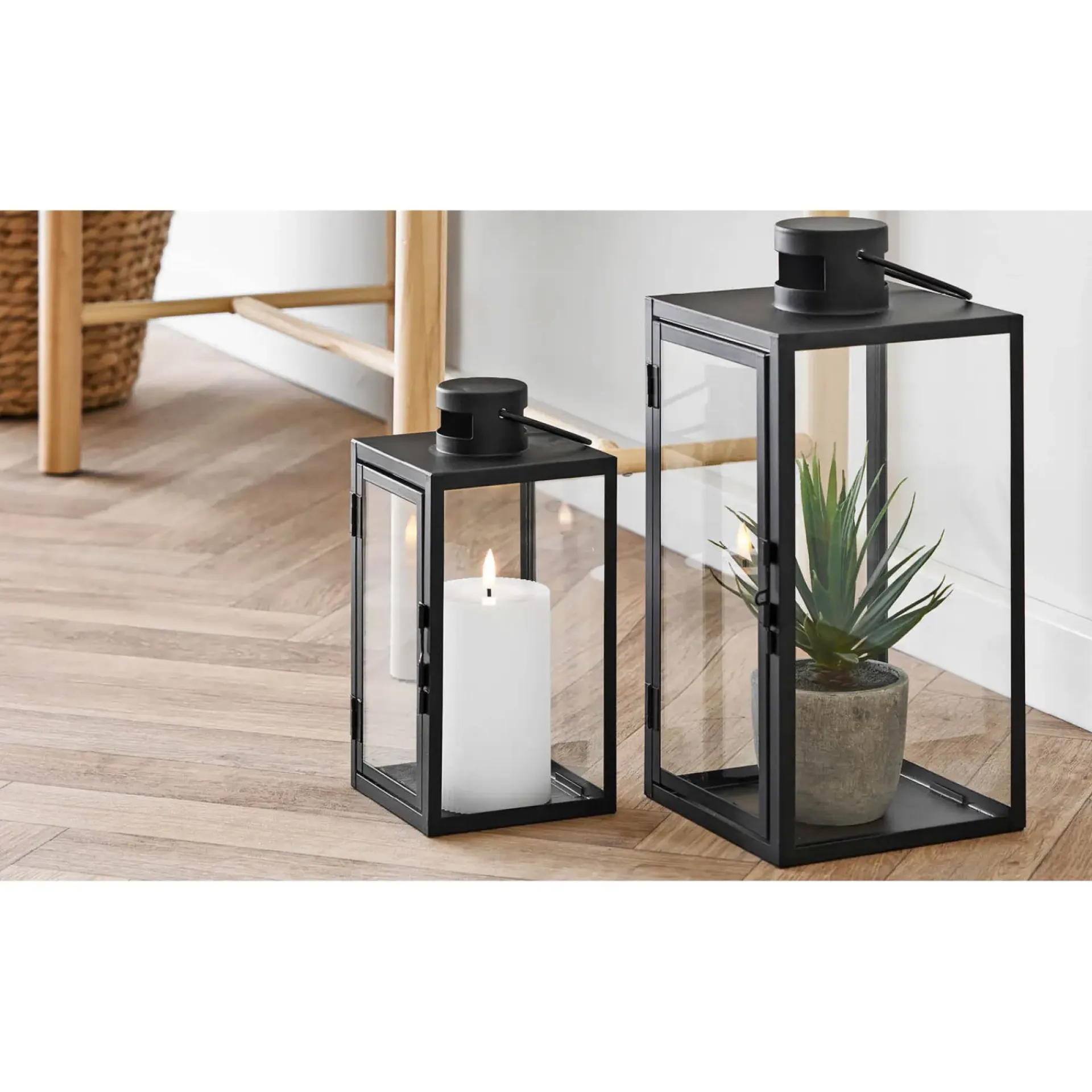 Discount Boliginteriør BOLIGINTERIØR METAL LANTERNESÆT H25/H35 CM SORT