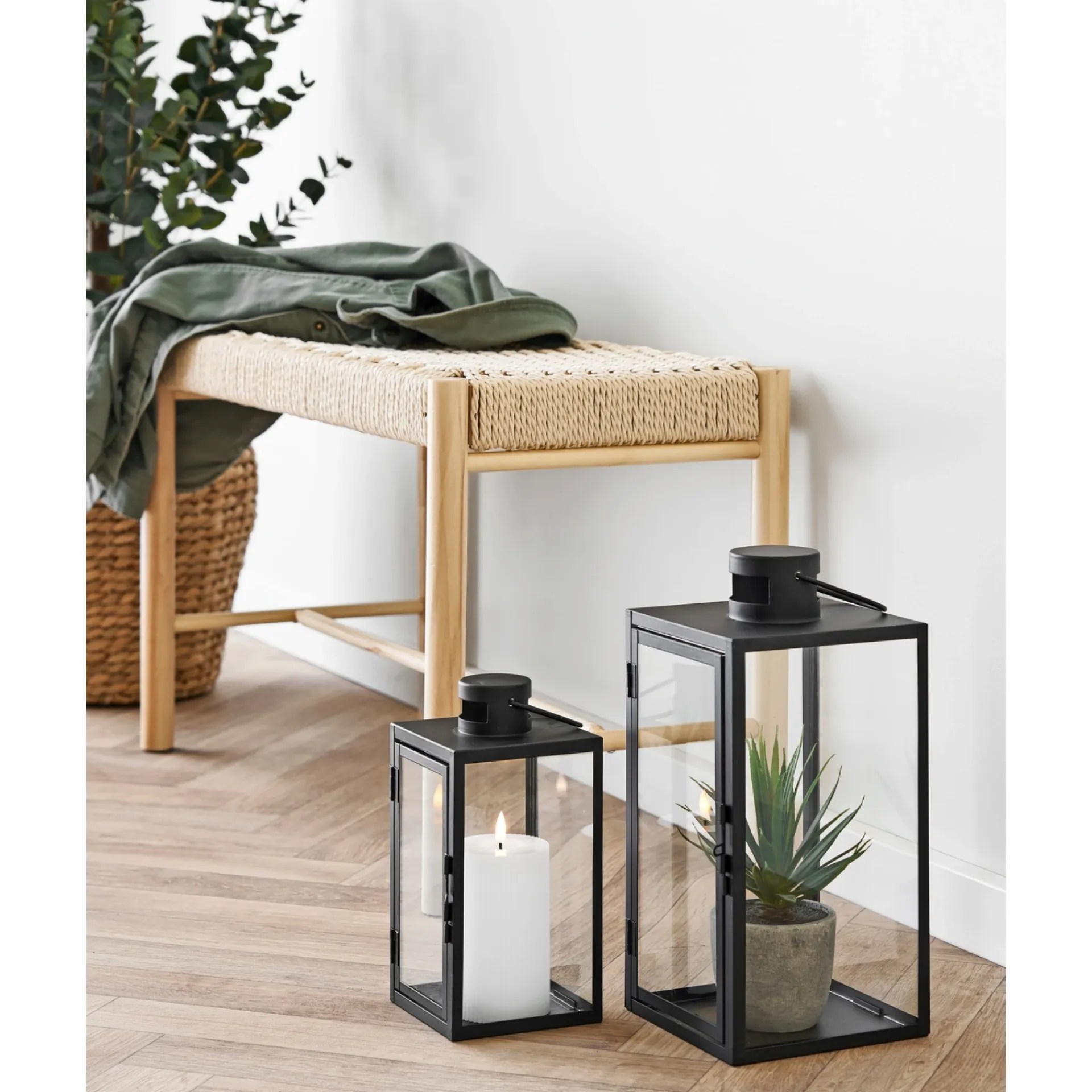 Discount Boliginteriør BOLIGINTERIØR METAL LANTERNESÆT H25/H35 CM SORT