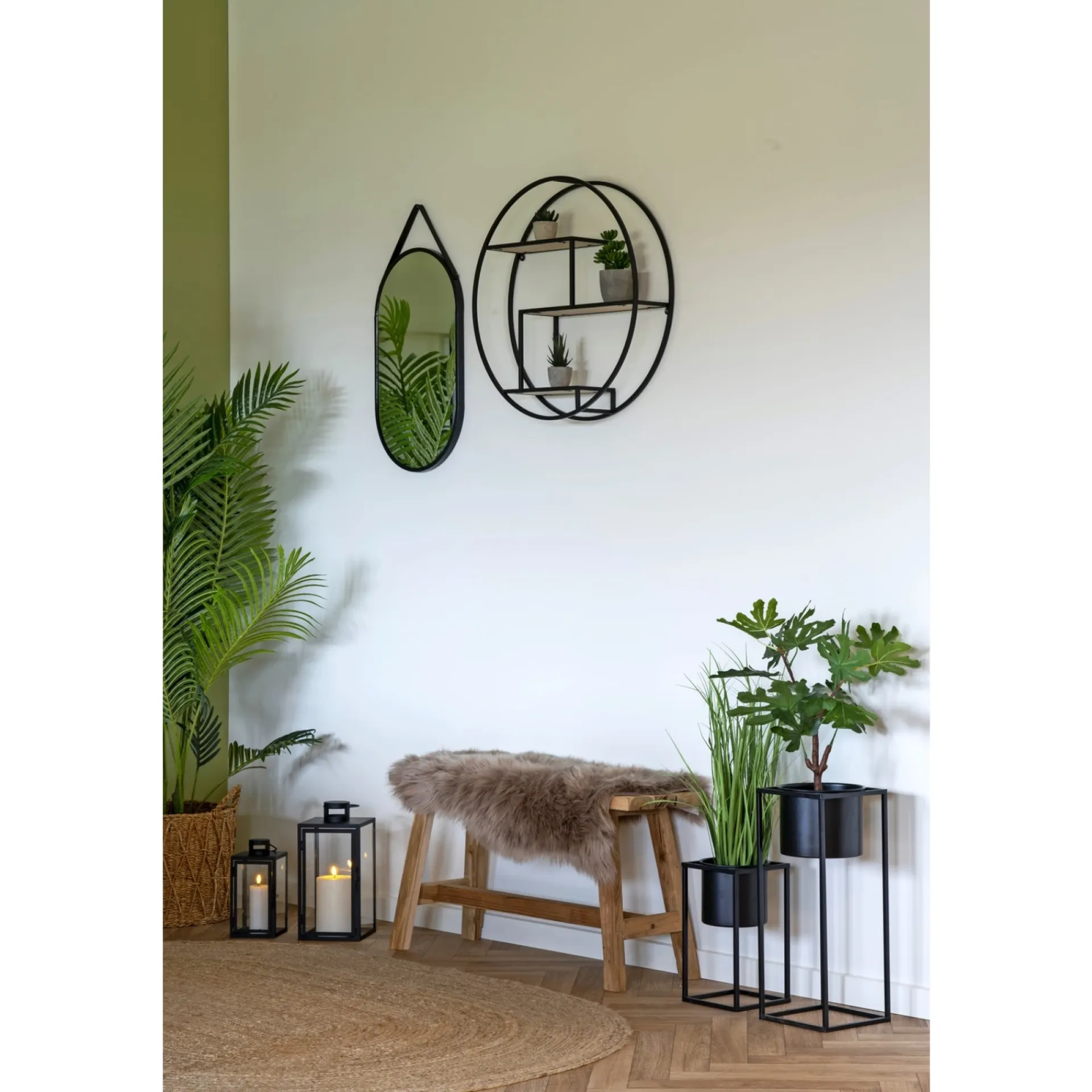 Discount Boliginteriør BOLIGINTERIØR METAL LANTERNESÆT H25/H35 CM SORT