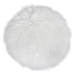 Boliginteriør BOLIGINTERIØR RUND IMITERET LAMMESKIND 35X35 CM HVID