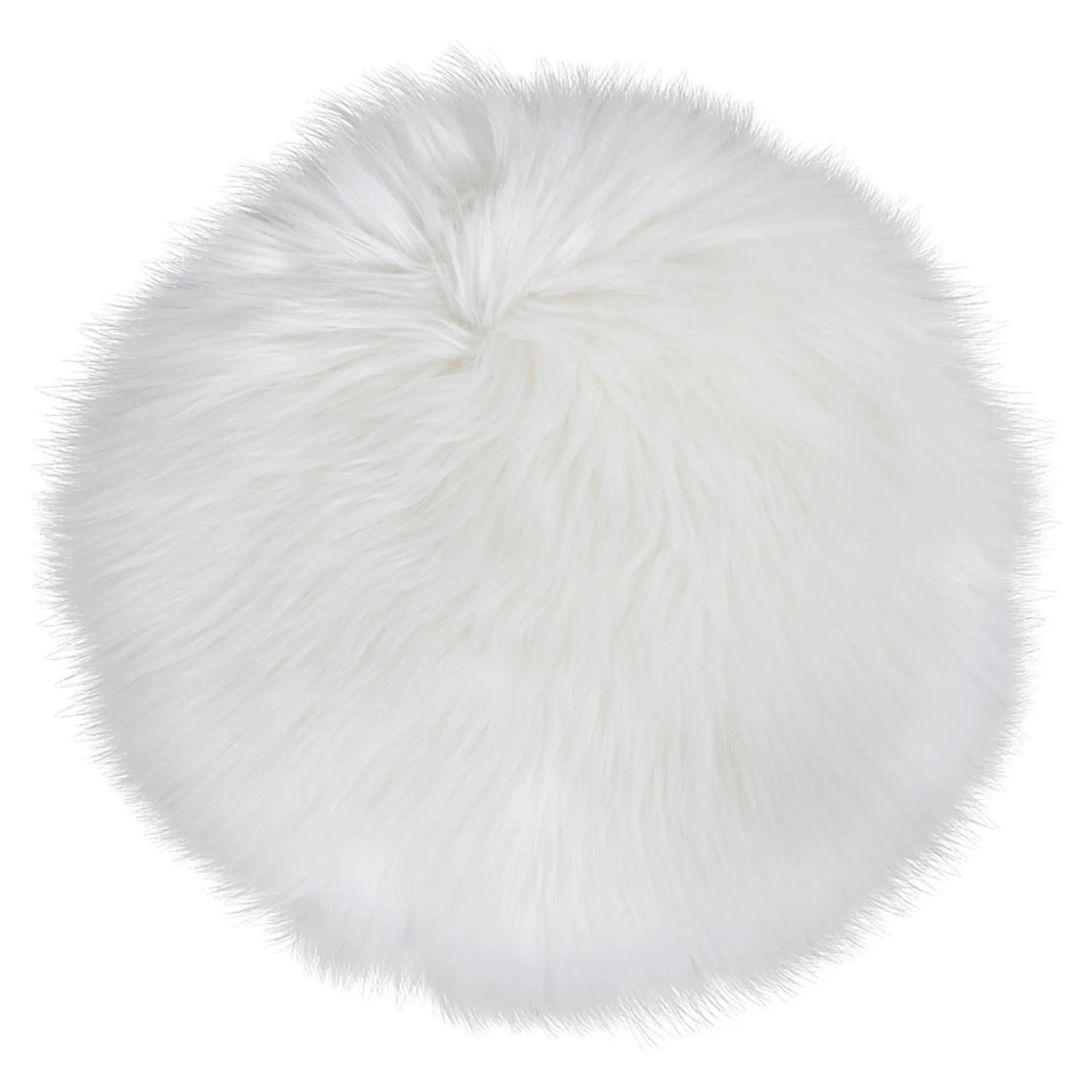 Boliginteriør BOLIGINTERIØR RUND IMITERET LAMMESKIND 35X35 CM HVID