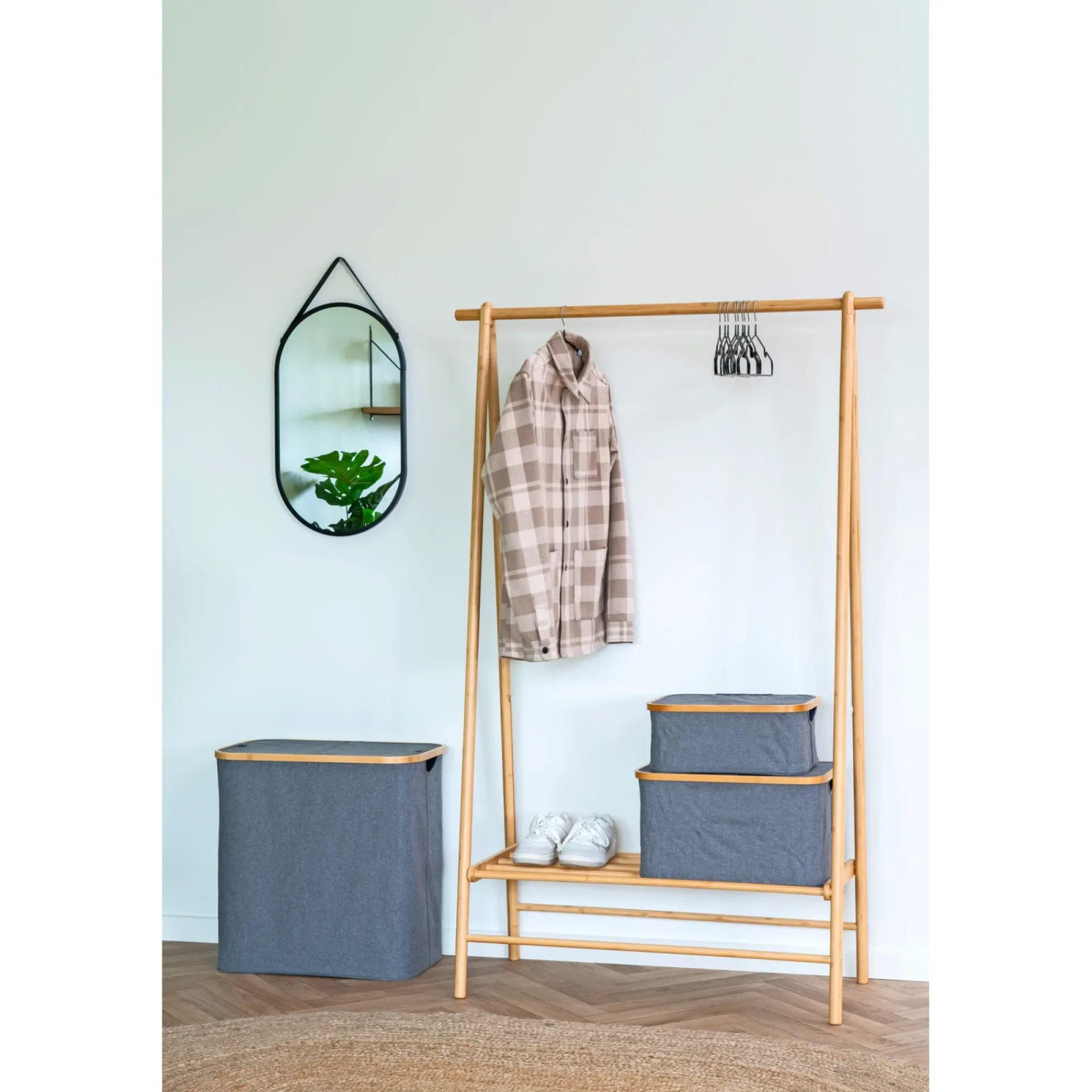 Clearance Boliginteriør BOLIGINTERIØR VASKETØJSKURV MØRKEGRÅ 54X33X54 CM
