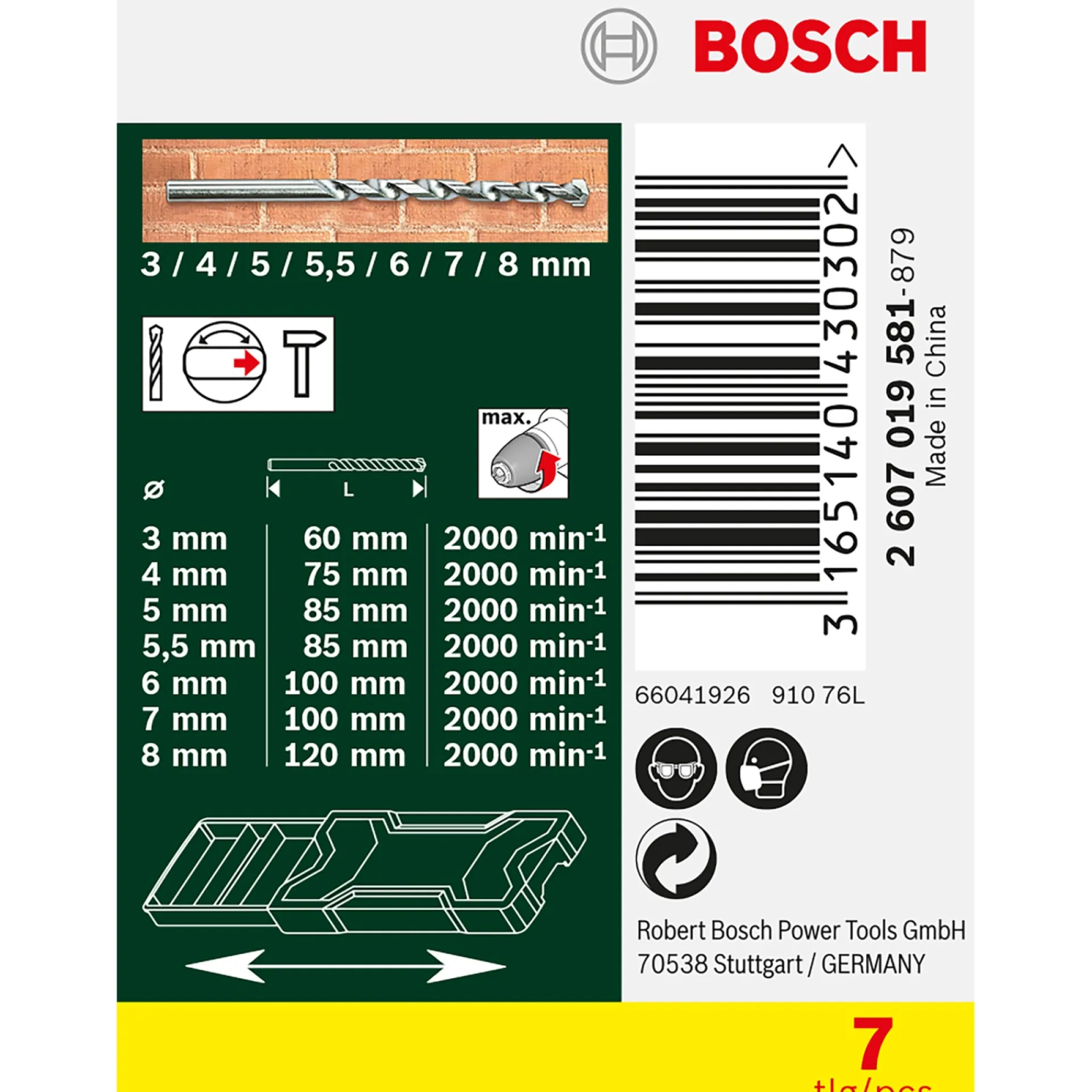 Clearance Bosch 2607019581 MURBORSÆT 7 DELE