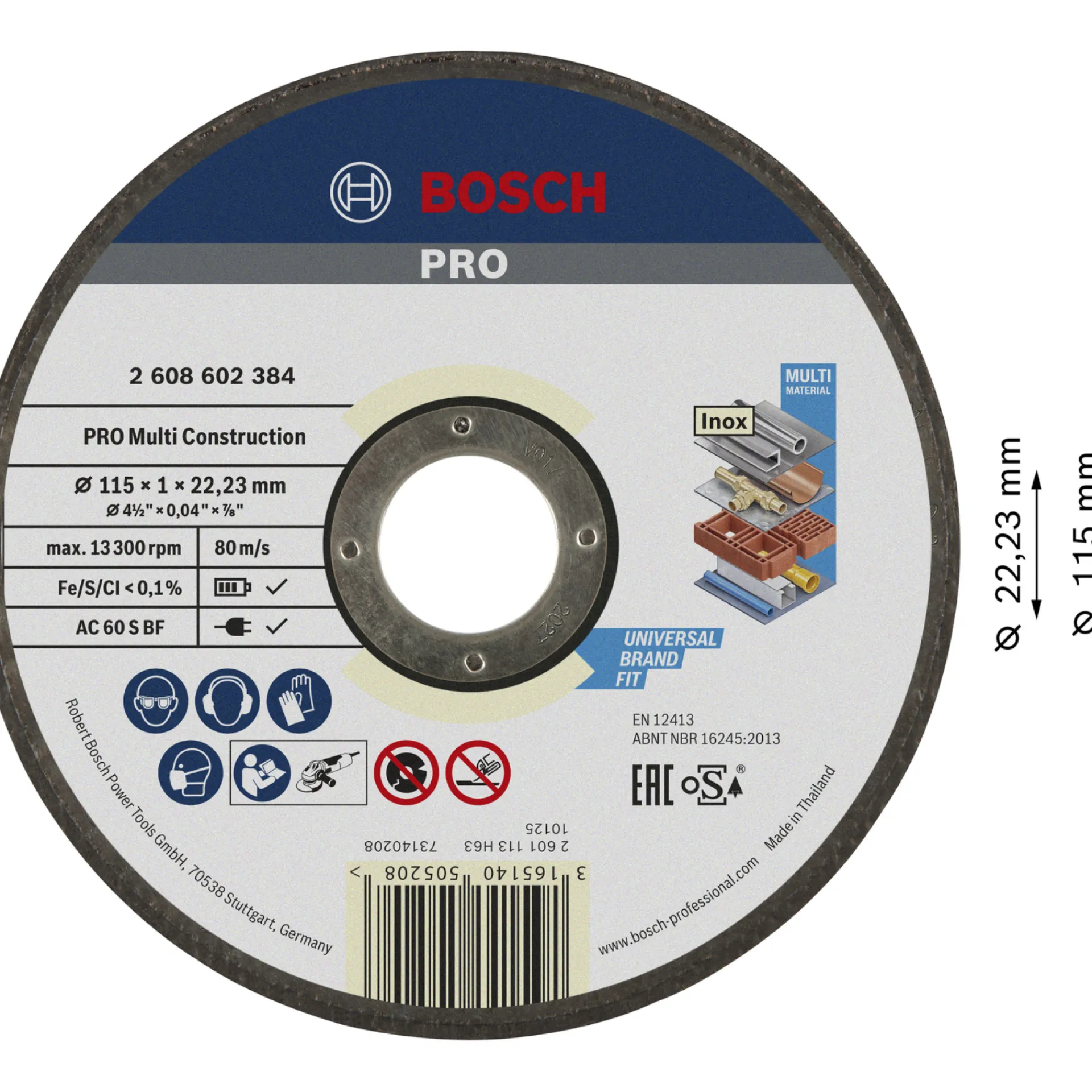 Best Bosch ACS 60 V BF SKÆRESKIVE 115MM 1 STK