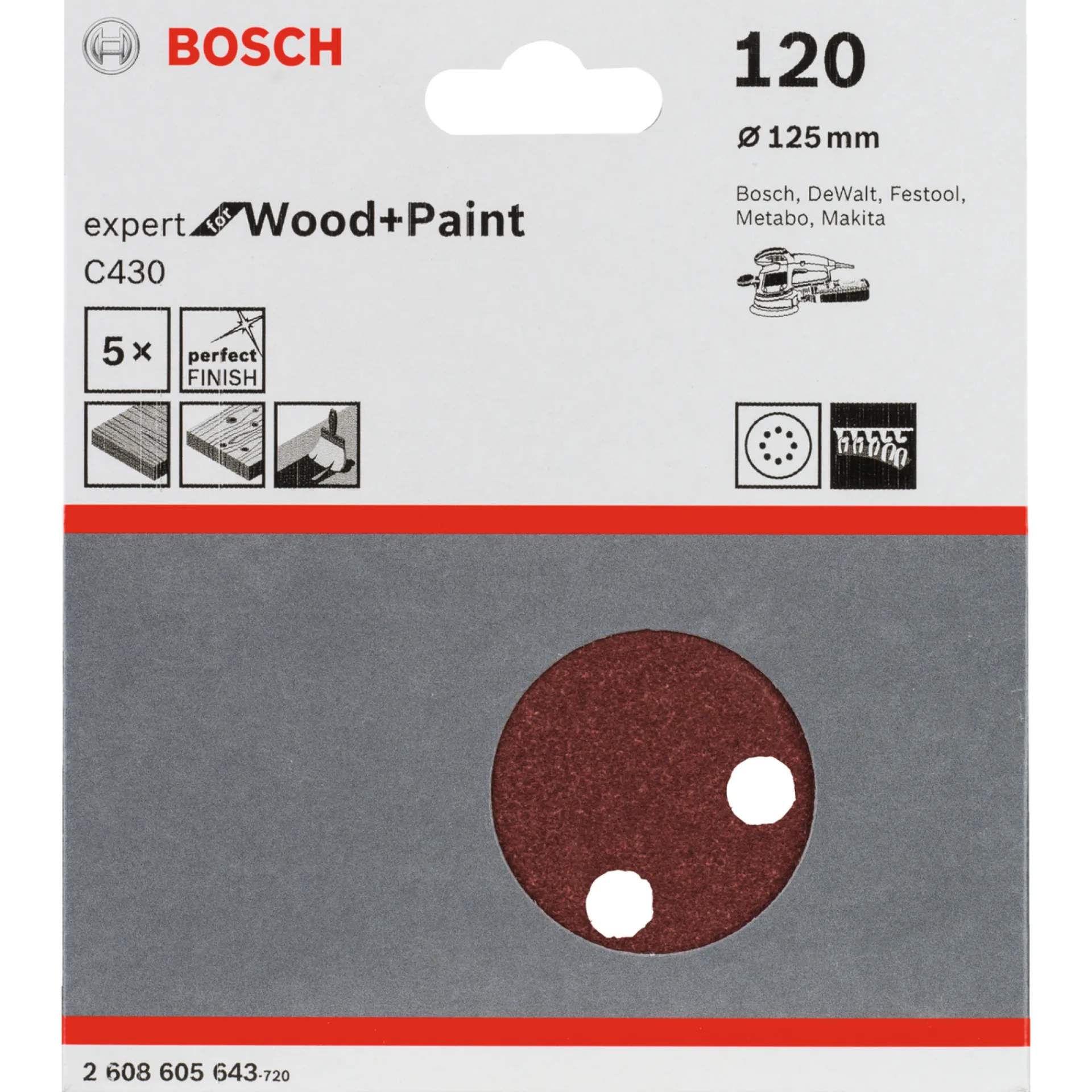 Outlet Bosch C430 EXPERT SLIBEBLAD Ø125 MM 120 5 STK