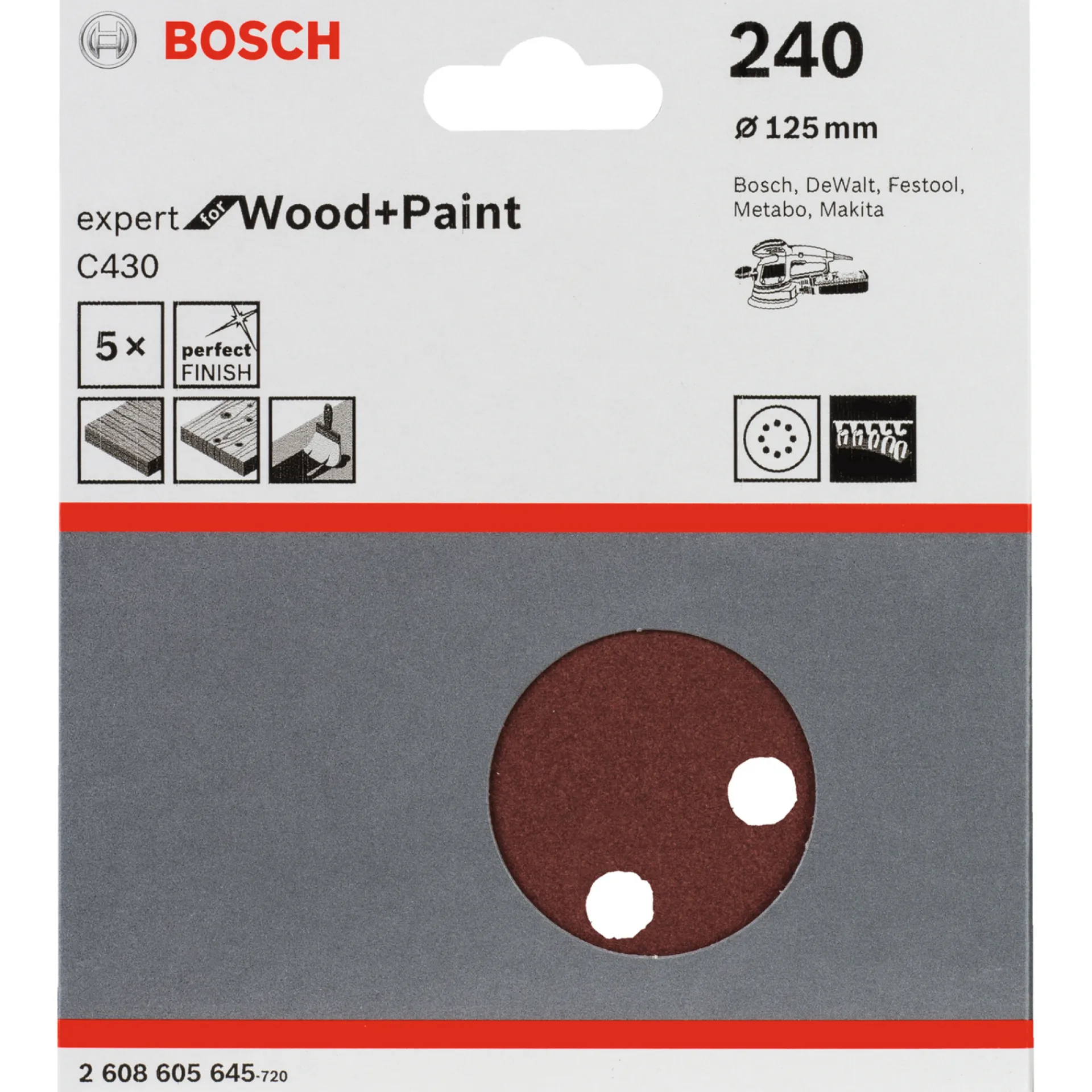 Outlet Bosch C430 EXPERT SLIBEBLAD Ø125 MM 240 5 STK