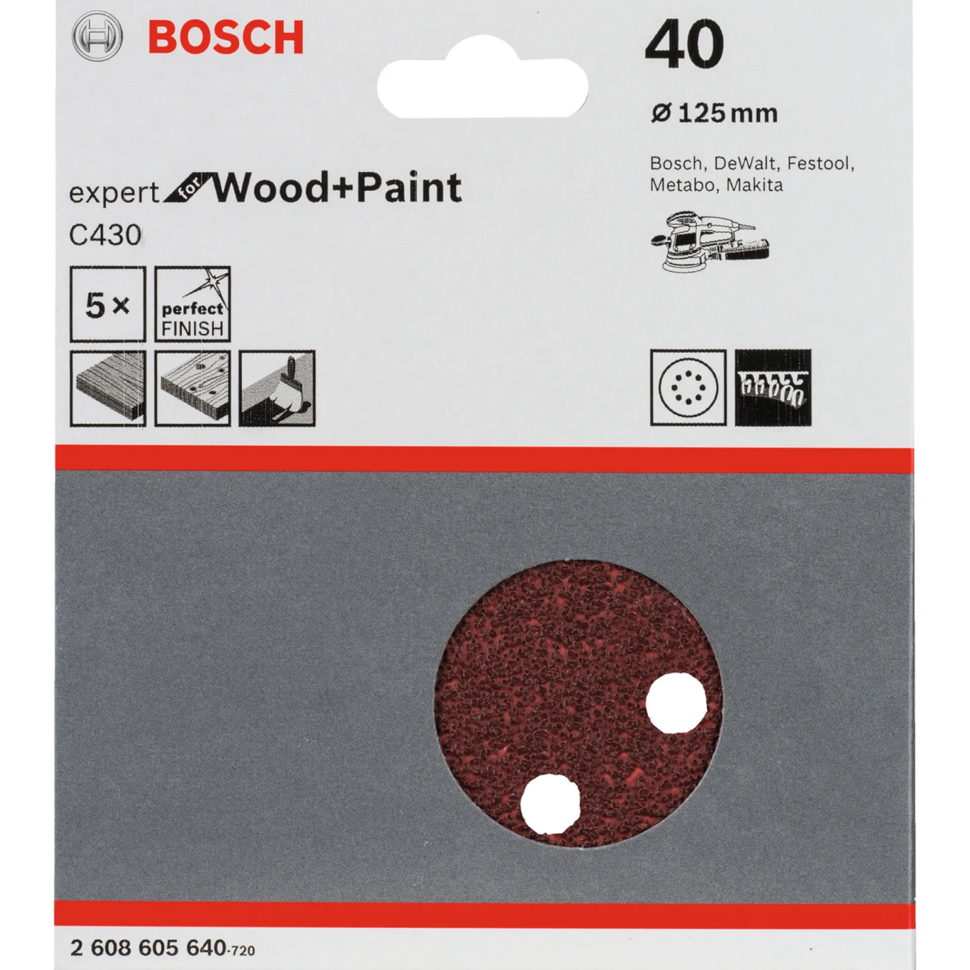 Online Bosch C430 EXPERT SLIBEBLAD Ø125 MM 40 5 STK