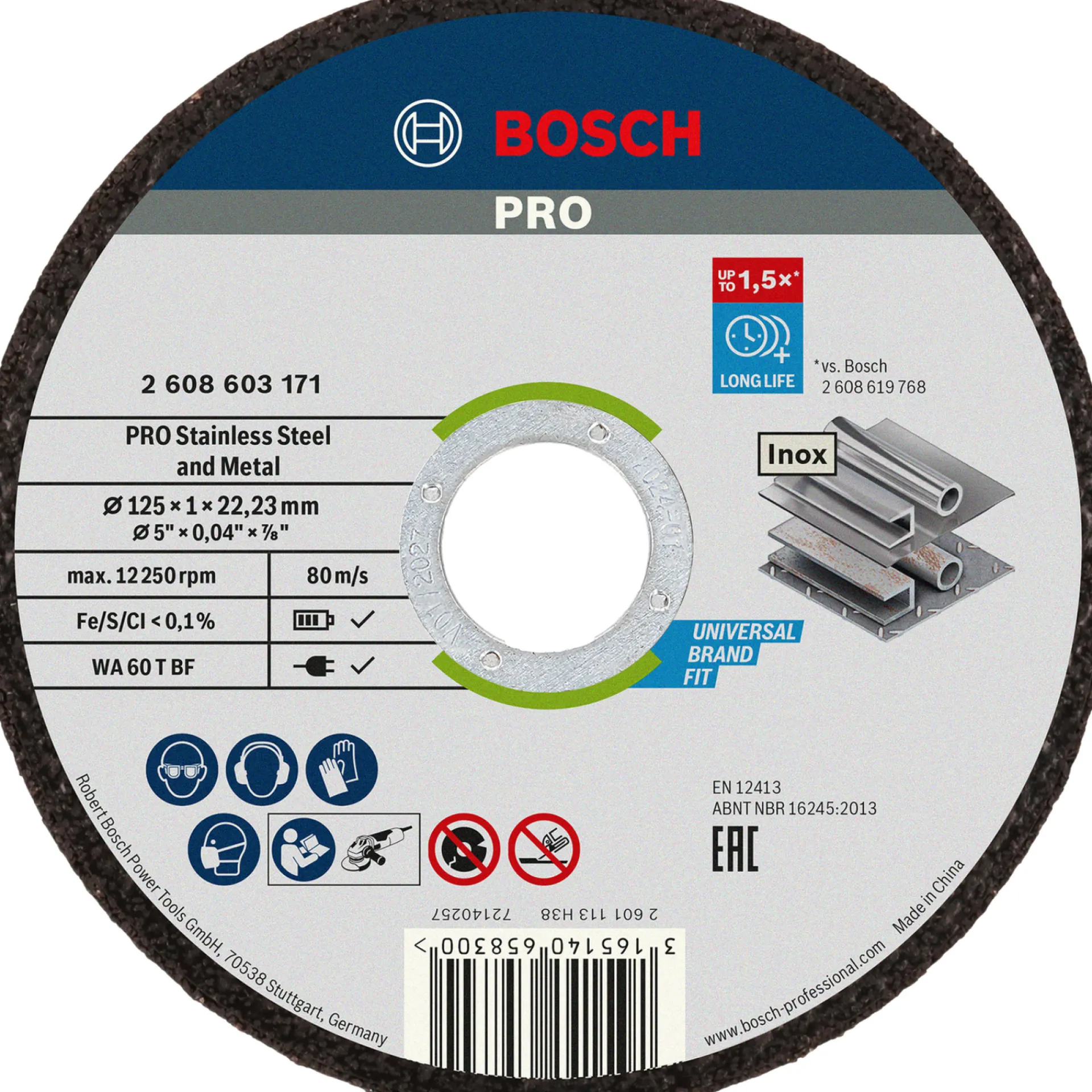 Outlet Bosch LIGE INOX, 1,0MM SKÆRESKIVE 125MM 10 STK
