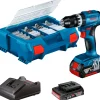 Best Bosch PRO GSB 18V-45 SLAGBOREMASKINE AKKU MED BATTERI OG LADER
