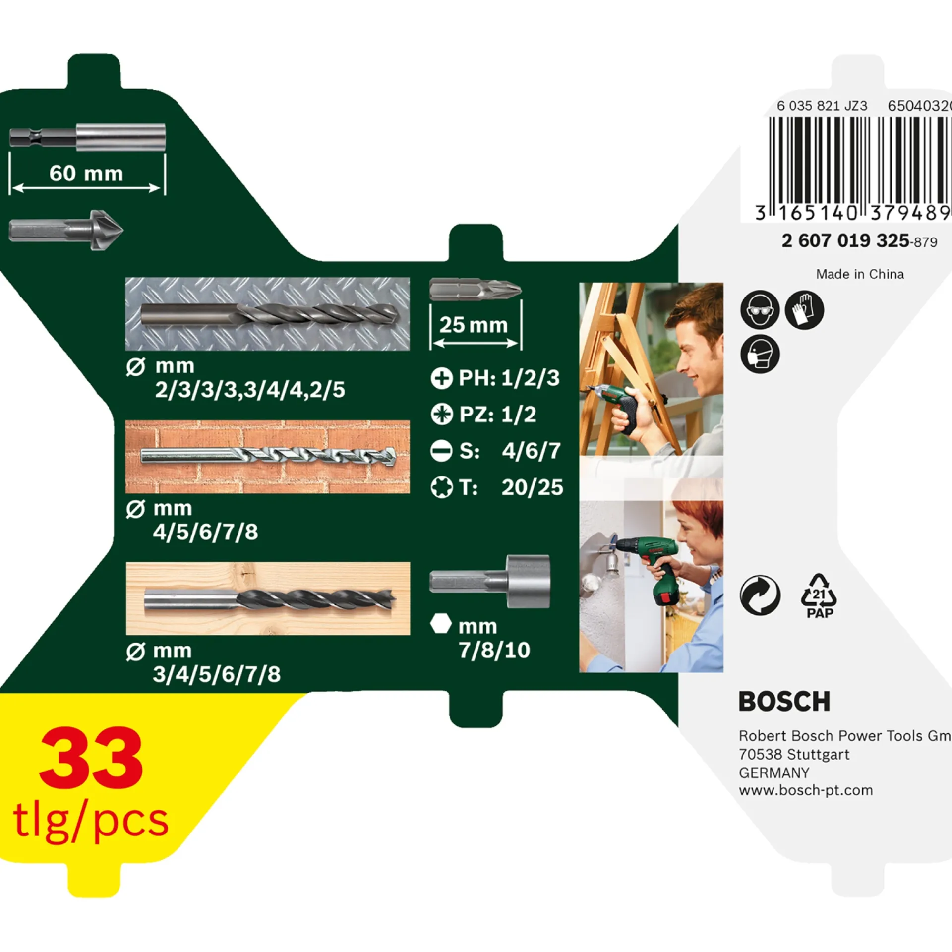 Clearance Bosch PROMOLINE 2607019325 BOR-/BITSSÆT 33 DELE