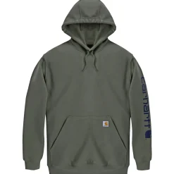 Online Carhartt LOOSE FIT MIDWEIGHT LOGO SLEEVE GRAPHIC SWEATSHIRT HÆTTETRØJE XL GRØN