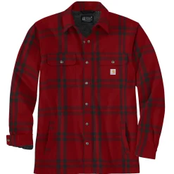 Clearance Carhartt RELAXED FIT FLANNEL SHERPA-LINED SHIRT JAC SKJORTEJAKKE L RØD TERNET