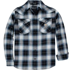 Clearance Carhartt SNAP-FRONT PLAID SHIRT SKJORTE L SORT