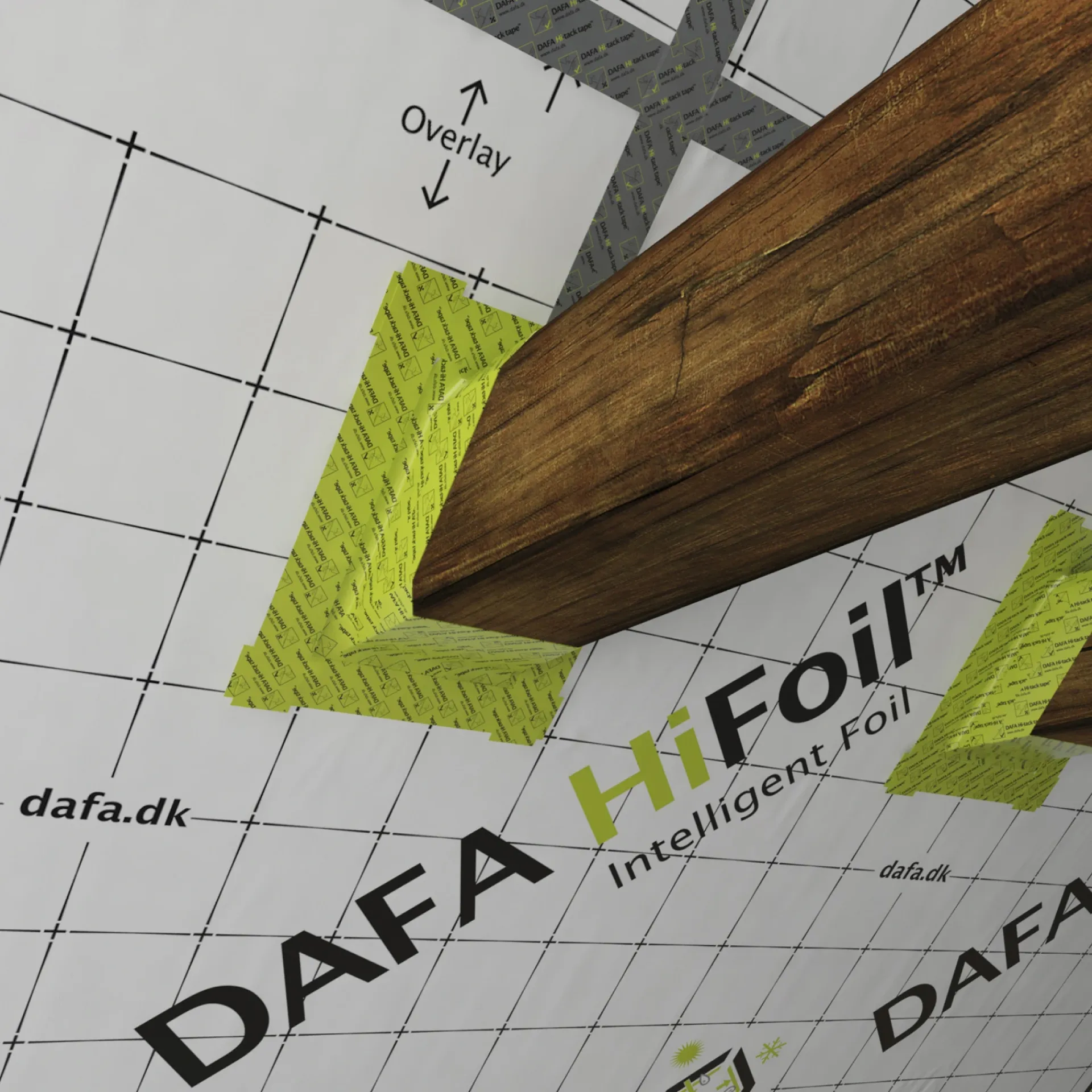Outlet DAFA AIRSTOP SYSTEM HI-TACK LIME FOLIELINER DAMPSPÆRRETAPE 60 MM X 25 M