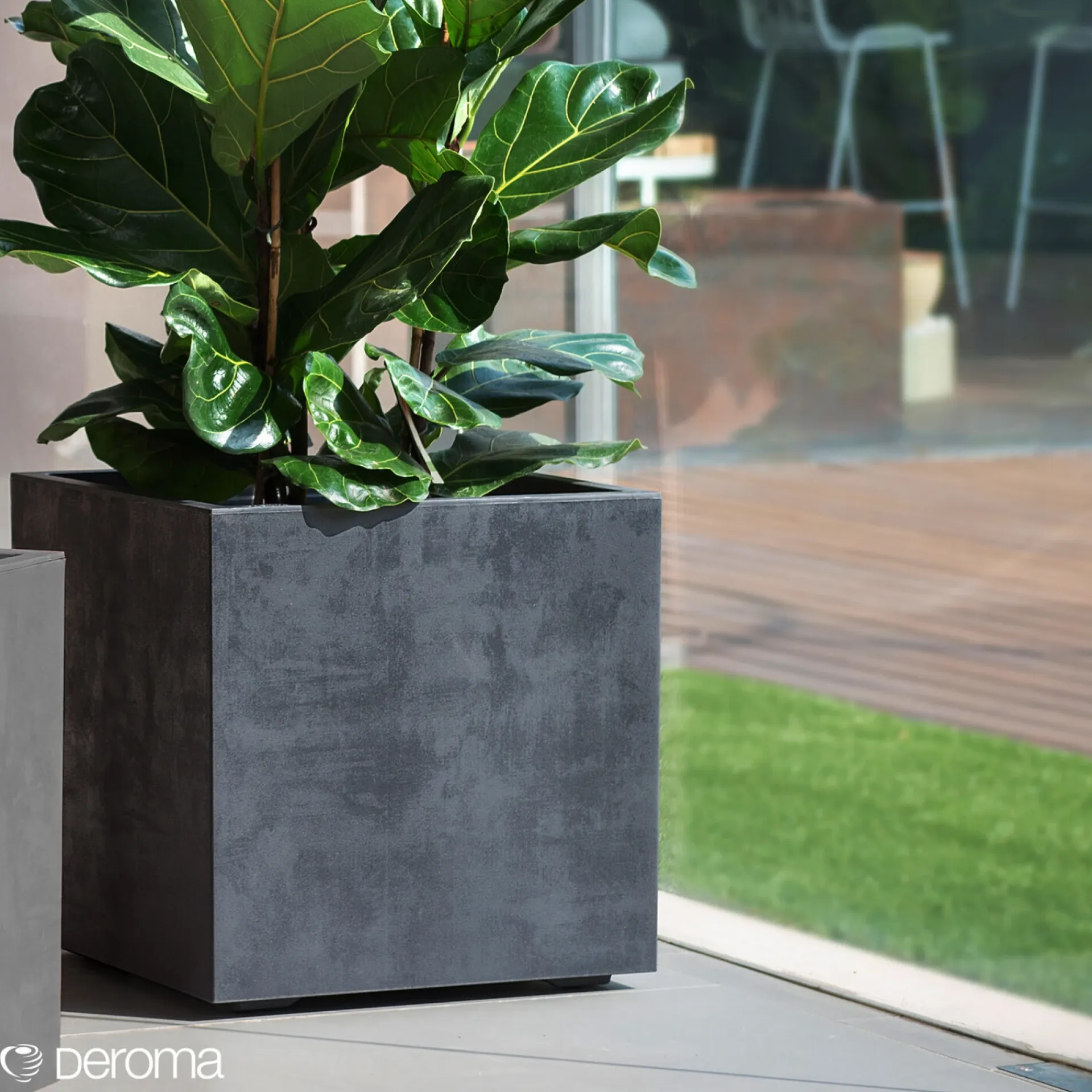 Hot Deroma MILLENIUM 208-620 PLANTEKASSE PLASTIK ANTRACITGRÅ 49X49X49CM