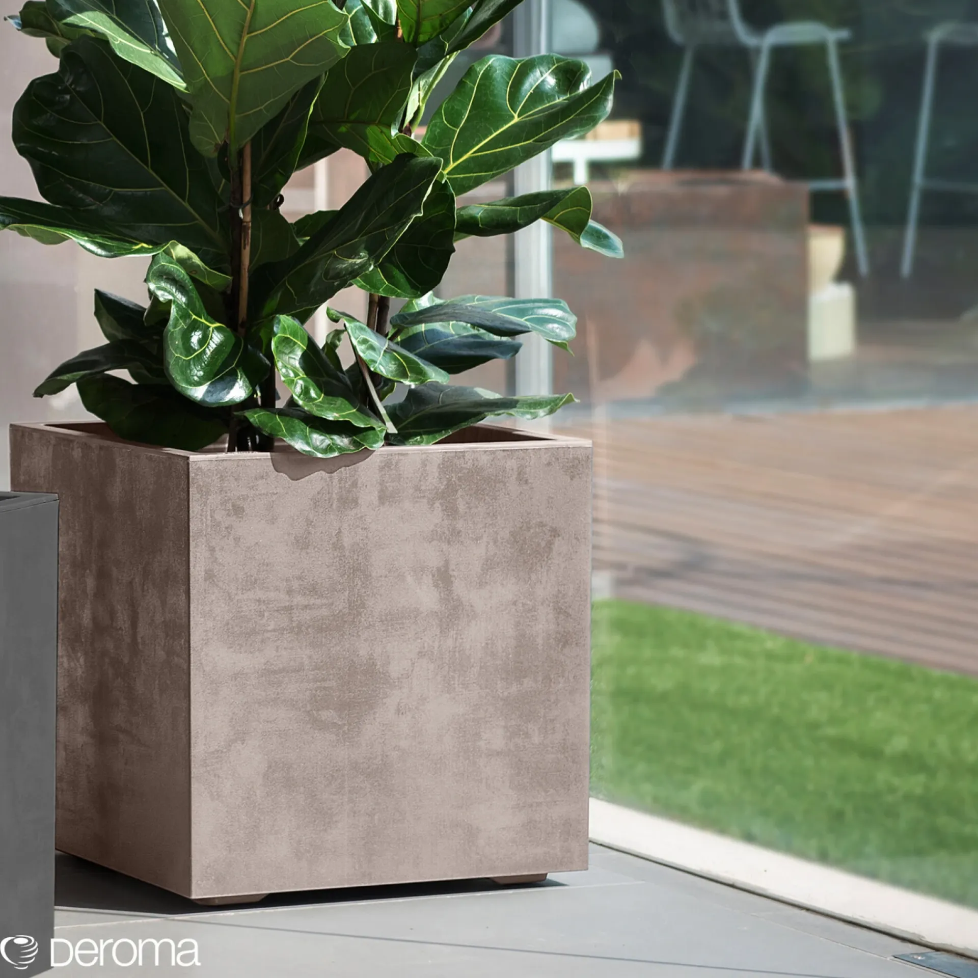 Online Deroma MILLENIUM 208-622 PLANTEKASSE PLASTIK SANDSTEN 39X39X39 CM