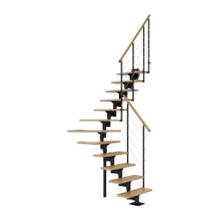 Dolle BOSTON PLADSBESP. TRAPPE SORT EG SHAPE 6 GELÆNDER 12 TRIN