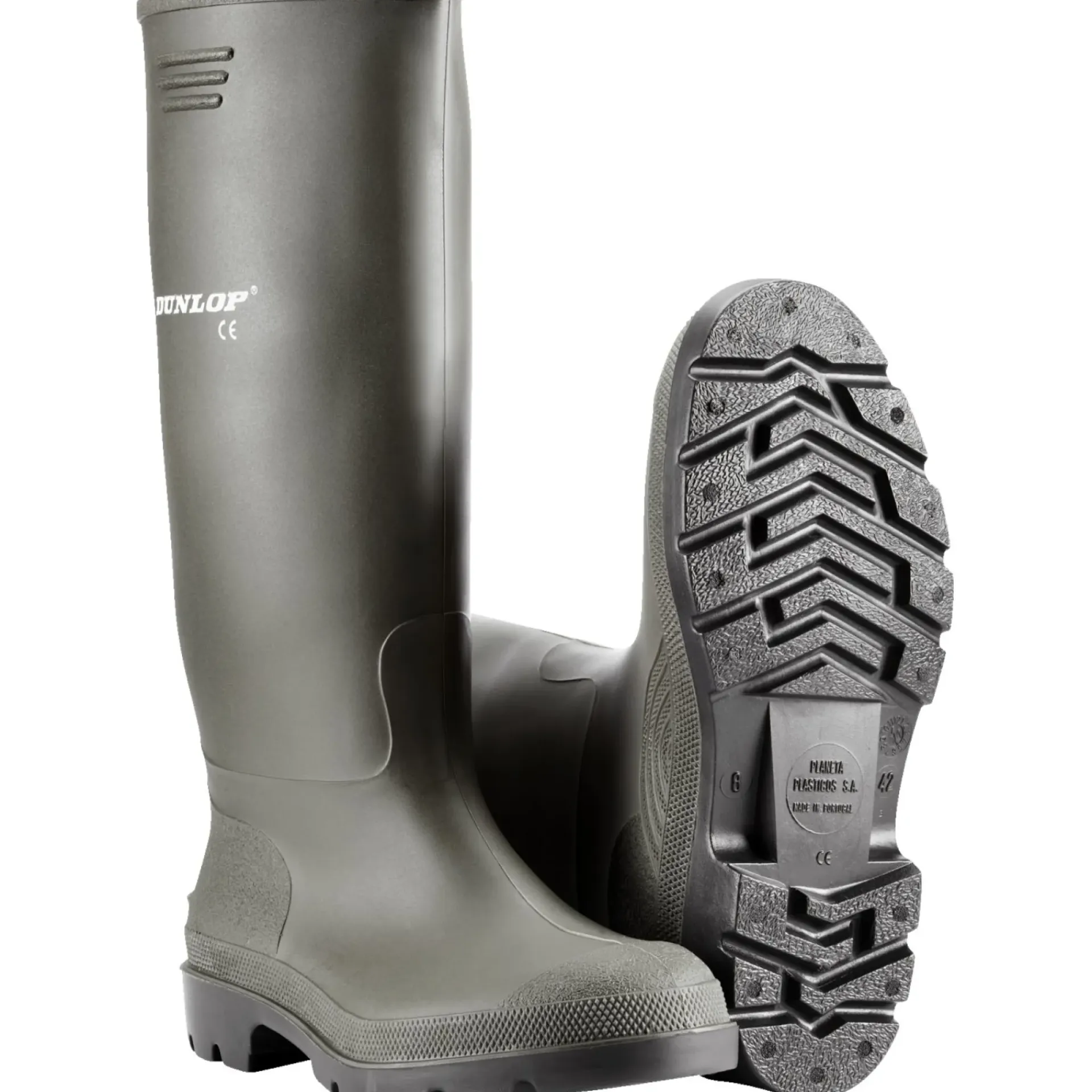 Sale Dunlop PVC 380VP PRICEMASTOR GUMMISTØVLE GRØN 45