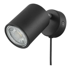 New Eglo PORTELLA SPOTLAMPE SORT/BØRSTET STÅL GU10 3W
