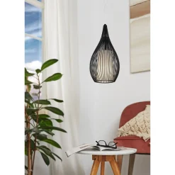 Sale Eglo RAZONI PENDEL SORT/HVID 19 CM