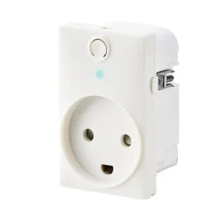 Clearance FESH SWITCH CURVELINE - SMART STIKKONTAKT HVID 1,5 MODUL M/JORD
