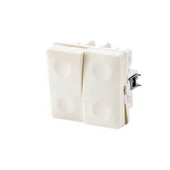 Clearance FESH SWITCH CURVELINE DOBB. KORR. - 1,0 MODUL AFBRYDER HVID