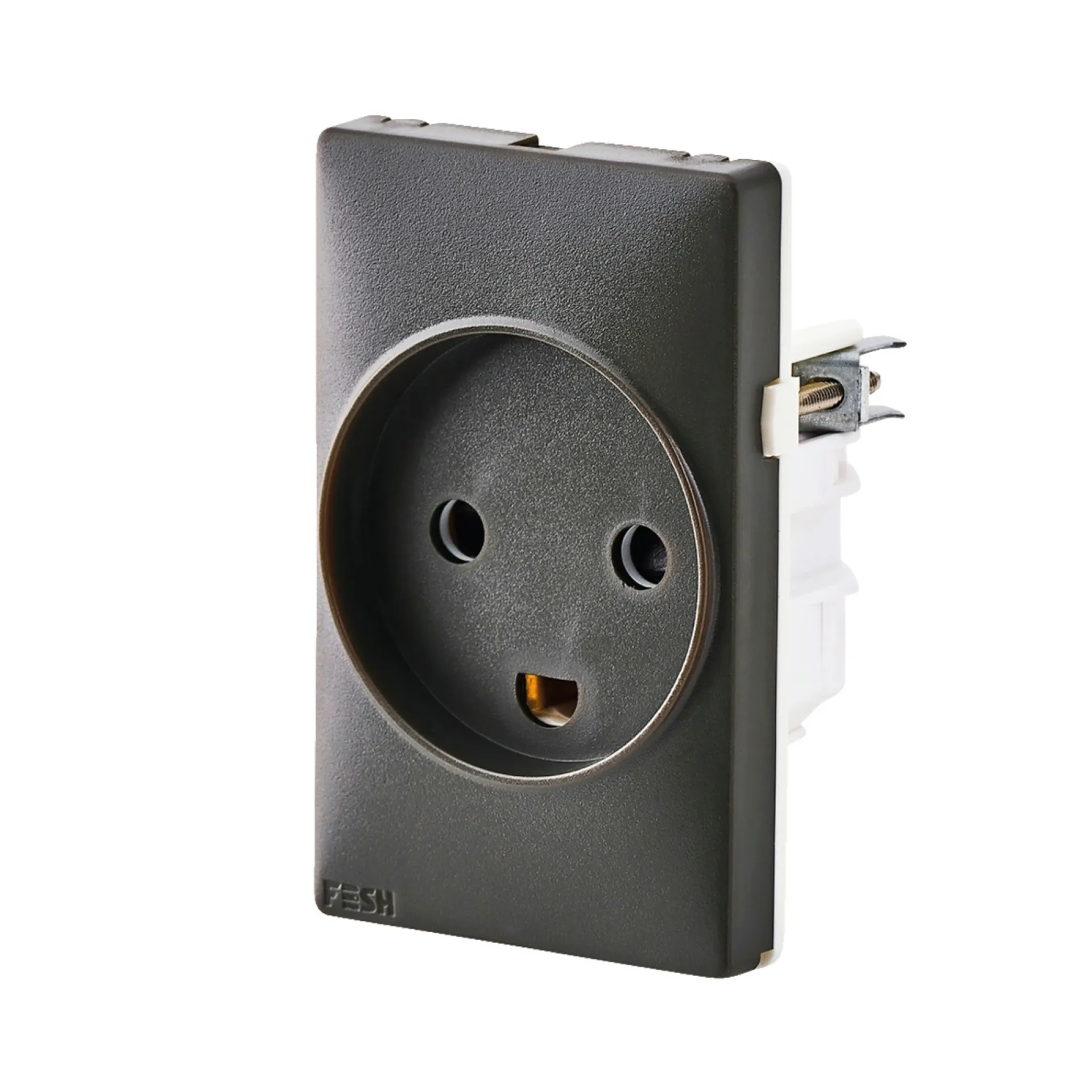 Hot FESH SWITCH CURVELINE STIKKONTAKT KOKSGRÅ 1,5 MODUL M/JORD