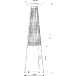 Discount F&H Com PYRAMIDE TERRASSEVARMER SORT 5000-12000 WATT