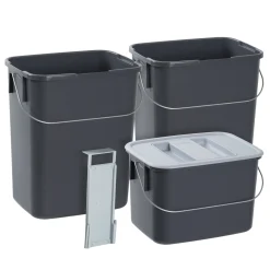 Outlet G. funder 2X12 L., 1X7 L. AFFALDSSORTERING GRÅ 265X440X190MM.