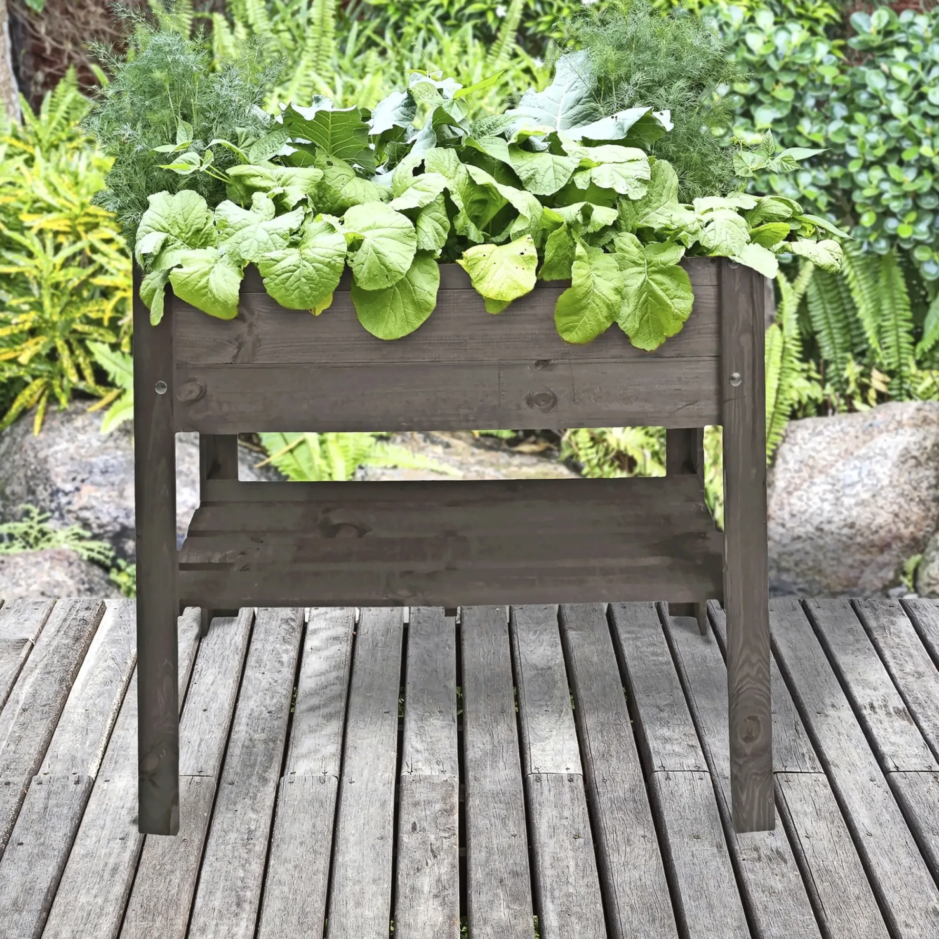 Online Garden Life HØJBED SORTBEJDSET 77 X 37 X 80 CM
