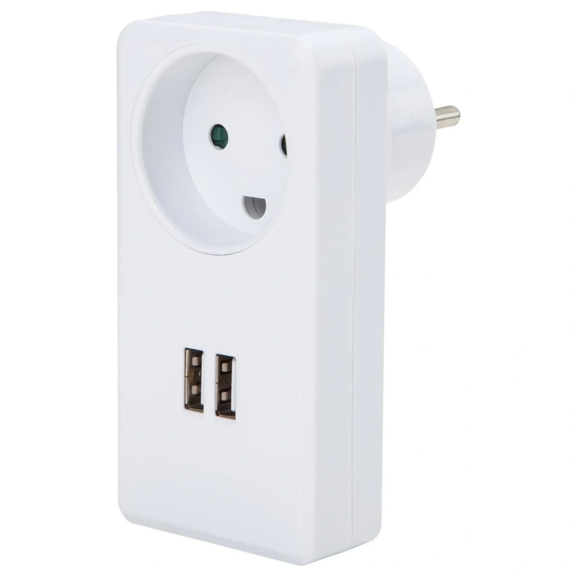 Online Gripo STIKDÅSE HVID M/ 2 USB UDTAG