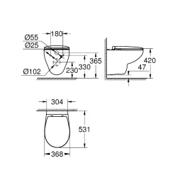 Sale Grohe BAU CERAMIC M/SOFT CLOSE SÆDE VÆGHÆNGT TOILET