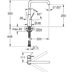 New Grohe ESSENCE KØKKENARMATUR MAT SORT