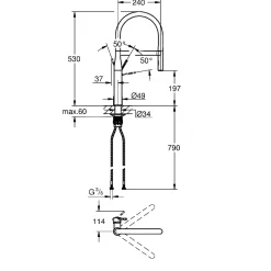 Clearance Grohe ESSENCE KØKKENARMATUR KROM