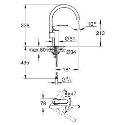 New Grohe KØKKENARMATUR KROM