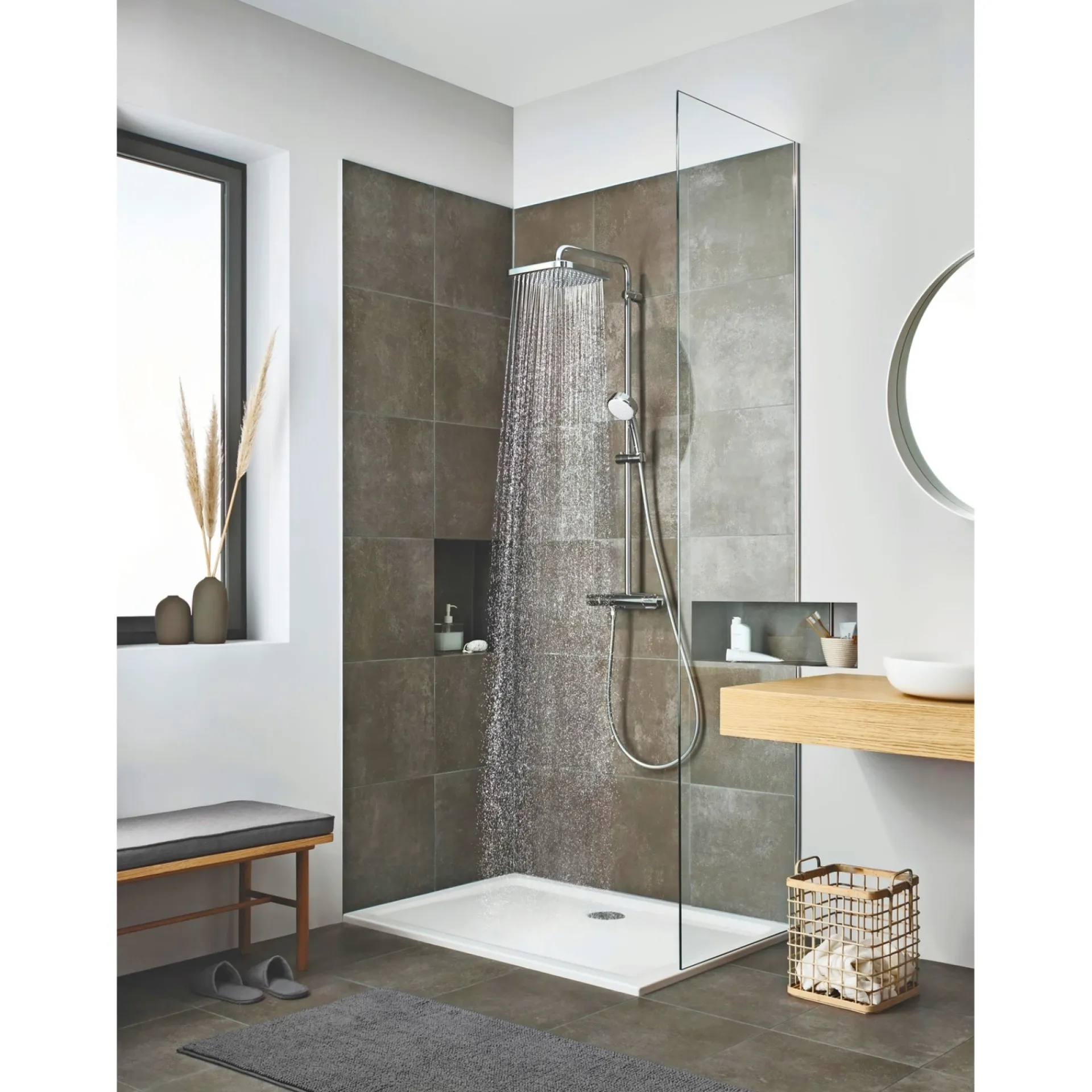 Hot Grohe TEMPTESTA 250 CUBE BRUSESYSTEM KROM