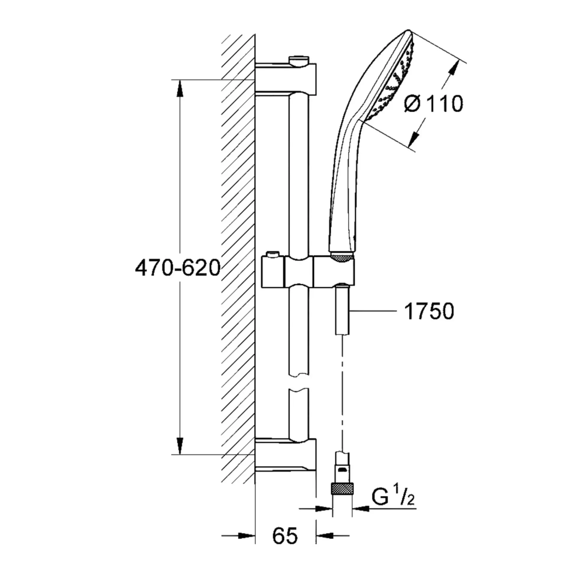 Discount Grohe VITALIO JOY 110 MONO 27322000 BRUSERSTANGSÆT KROM