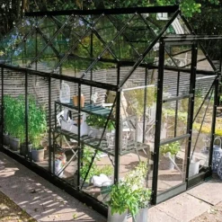 Sale Halls ICON 6 DRIVHUS EKSKL. SOKKEL 3 MM HÆRDET GLAS SORT 6,1 M2