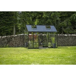 Clearance Halls ICON 6 PLANTHOUSE EKSKL. SOKKEL HÆRDET GLAS SORT 7,3 M2