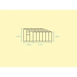 Discount Halls QUBE LEAN-TO 612 VÆGDRIVHUS 3 MM HÆRDET GLAS SORT 7,1 M2