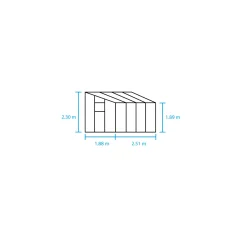 Clearance Halls QUBE LEAN-TO 68 VÆGDRIVHUS 3 MM HÆRDET GLAS SORT 4,7 M2