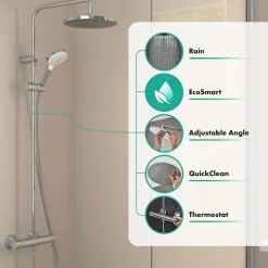 Best Hansgrohe MOVENTA ECOSMART S240 BRUSESYSTEM KROM
